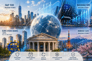 Indici globali ai massimi storici: con UniCredit un premio mensile dell’1,25% e barriera al 60%